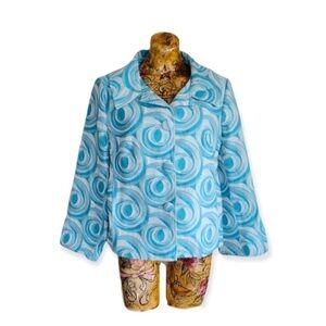 Charles Gray blazer jacket long sleeve blue LARGE